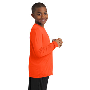 Camiseta gris de manga larga para niños, camiseta atlética de manga larga, camiseta para correr - Product Image 6