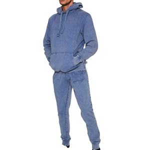 Conjunto de Sudadera con Capucha y Pantalones de Chándal con Cremallera, Estilo Desgastado, Parches y Lavado Ácido, de Moda, para Hombre y Mujer - Product Image 1