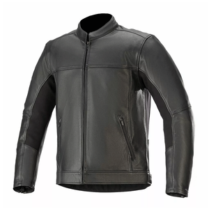 Veste de moto haute performance classique en cuir véritable noir pour homme Protections approuvées CE Veste de moto de course - Product Image 1