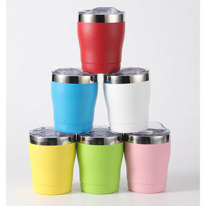 Mini Double Layer Stainless Steel Kids Cup <b>with</b> Lid Colorful <b>Straw</b> 9oz Vacuum Insulated Office Cup - Product Image 3