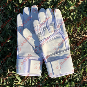 Guantes de bateo de béisbol de cuero con puño corto personalizado Rosa clásico diseño personalizado y logotipo guantes de cuero para deportes al aire libre - Product Image 4