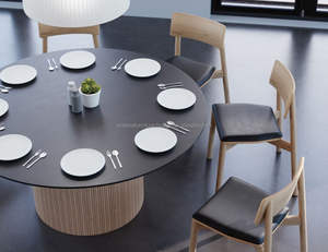 Mesa de Comedor Redonda Moderna de Madera Maciza ARDENA ADT-074 No Plegable Fabricada en Java Central para Hogar, Hotel, Apartamento, Villa, Comedores - Product Image 5