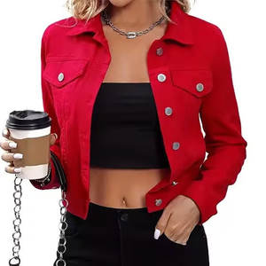 Veste en jean unisexe ajustée respirante de couleur unie à séchage rapide pour un look décontracté féminin Vêtement d'extérieur Vêtement d'hiver Veste en jean - Product Image 5