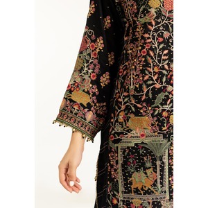 IUSTKSD-1072 Conjunto de 3 Piezas para Mujer, Estilo Bohemio, Ecológico, de Seda Cruda Bordada, Satinado, Semi-Formal, para Otoño - Product Image 1