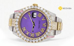 นาฬิกาข้อมือเพชรมอยส์ซอไนท์ที่ใช้มืออย่างพิถีพิถันรุ่นโลหะสองโทนสีนาฬิกาอะนาล็อกติดหน้าอกที่ขายดีที่สุดโดยซัพพลายเออร์อินเดีย - Product Image 4