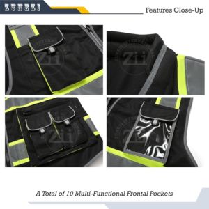 Veste haute visibilité vêtements de travail haute visibilité vêtements de sécurité gilet de sécurité réfléchissant multi-poches Construction de sécurité réfléchissante - Product Image 6