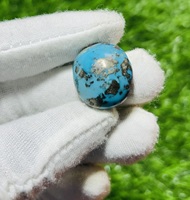 Turquoise iranienne naturelle, cabochon, taille et forme personnalisées, sculpté à la main, effet étoilé, pierre brute pour la fabrication de bijoux, certifié par une tierce partie