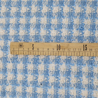 Tissu en tweed polyester en gros, tweed à carreaux métalliques dorés personnalisé 650 GSM pour manteaux, sacs et chapeaux