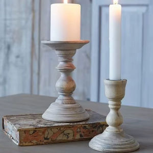 Porte-bougie en bois de manguier, support à bougie en bois - Product Image 1