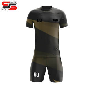 Custom Plus Big Size Men's Soccer Jersey Sets Black and Red Sublimation Football Uniforms <b>Stitched</b> for Teams - Product Image 3