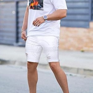 กางเกงยีนส์ขาสั้นสำหรับผู้ชายคุณภาพสูงผลิตจากผู้ผลิตที่มีสีแตกต่างกันสไตล์ใหม่ - Product Image 6