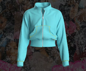 Survêtement Streetwear personnalisé pour femmes, survêtement, ensemble sweat à capuche et pantalon de survêtement avec fermeture à glissière et broderie dégradée lavés à l'acide - Product Image 2