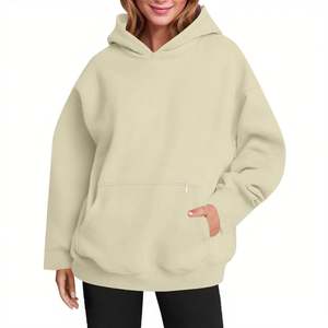 2026 Hot Selling Casual Hooded Sweatshirt Long Sleeve Loose Fit Solid Color Pocket Pullover Autumn <b>Winter</b> <b>Tops</b> Women's Hoodies - Product Image 6
