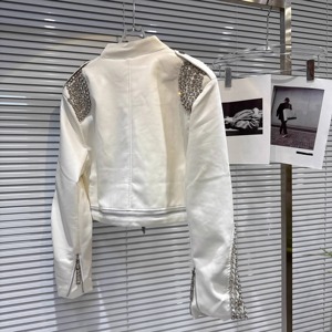 Chaqueta de cuero con remaches Steampunk Rock para mujer, ropa informal corta ajustada, bordado gótico, abrigo de locomotora de cuero Pu para mujer - Product Image 3