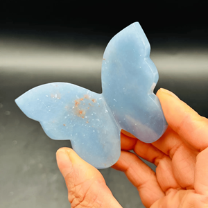 Estatuilla de piedras preciosas talladas a mano de mariposa 3D de Angelita natural para decoración de cristal curativo regalos espirituales y colección de energía - Product Image 4