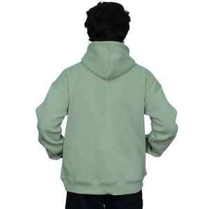 Sweat à capuche surdimensionné pour homme vert menthe léger en coton et polyester mélangé pull décontracté pour un confort quotidien - Product Image 2