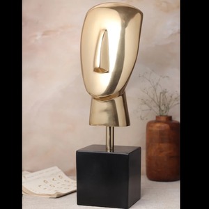 Figurine d'homme en forme de cœur dorée, objet de table noir, décoration artistique moderne pour la maison, le bureau, le salon, en provenance d'Inde - Product Image 2