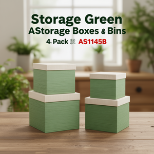 Assorted Green <b>Storage</b> <b>Boxes</b> 4-Pack AS1145B - Product Image 3