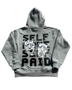 Cremallera completa, Street Oversized Acid Wash Loose Box Fit Recortada Sudaderas con capucha para hombre Heavyweight Paint Basics algodón mezclado - Product Image 3