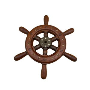 Rueda de barco de tamaño personalizado 100%, artesanía de madera Natural hecha a mano, rueda de barco náutica decorativa, rueda de decoración de pared de Acacia Real, amigo ecológico - Product Image 1