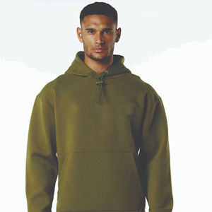 Haute qualité 400g brodé sweat à capuche surdimensionné épais polaire goutte épaule plaine blanc personnalisé hommes sweats à capuche - Product Image 1