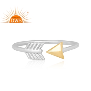 Anillo ajustable con diseño de flecha de plata esterlina fina hecha a mano, joyería personalizada para mujer, regalo para ella - Product Image 2