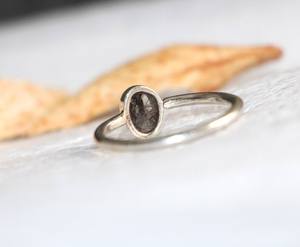 Handmade 925 Sterling Silver Single Stone Oval Cut <b>Black</b> Rutile <b>Ring</b> <b>Women</b> Minimalist Band Direct Factory Wholesale - Product Image 3