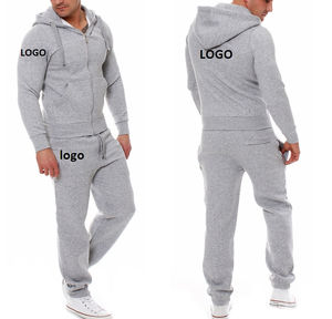 Survêtements de sport unis à fermeture éclair complète pour hommes 2 pièces survêtement pour hommes couleurs les plus récentes - Product Image 1