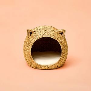 Meilleures ventes de niches pour animaux en osier tressé à la main en jacinthe d'eau, écologiques, faites à la main, naturelles, pour chats et chiens, fournisseur en gros - Product Image 5