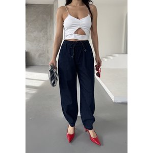 Pantalon ballon à taille élastique 7075 - Style Slap bleu marine - Product Image 1