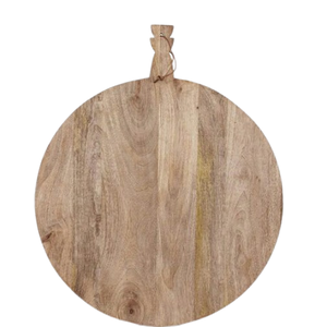 Planche à découper arrondie en bois de bambou véritable coupe de légumes en bois de mangue et bloc de service à salade - Product Image 4