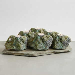 Support de bougie en pierre naturelle sculptée à la main en turquoise africaine, pierre précieuse agate, guérison, vente en gros - Product Image 4