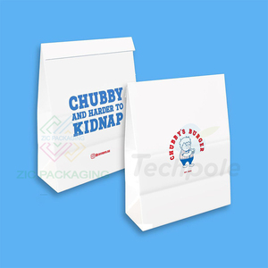 Venta al por mayor bolsa de papel Kraft blanco aceptar impresión personalizada comida rápida para llevar bolsa con asa retorcida café bolsa de transporte - Product Image 5