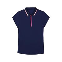 Camisetas de tenis de Golf elásticas para rendimiento para mujer, 100% de algodón con cuello, manga casquillo, poliéster transpirable, Polo Formal Pickleball para mujer