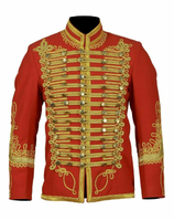 Venta al por mayor Diseño Túnica británica Estilo Trenza Napoleónico Moda Baterista Hombres Hussar Chaquetas