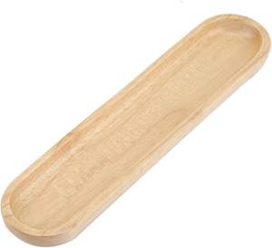 Plateau de service en bois au design moderne avec poignées élégantes pour le petit-déjeuner, le café, les collations et la décoration intérieure - Product Image 1