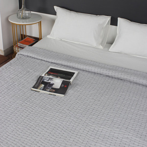 Ensemble de couette pour lit Double Kantha, uni, avec deux taies d'oreiller, bloc imprimé, Double Vintage, couettes d'été - Product Image 4