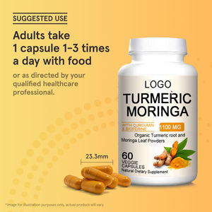 Novo Microingredients Organic Moringa Folha Turmeric C3 Complex 1000mg 5000mg cápsulas curcumina para articulações suporte do cérebro - Product Image 3