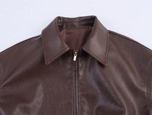 Chaqueta Bomber de Piel Sintética para Mujer, Otoño 2025, Estilo Chic, Nueva Moda, Vintage, Manga Larga, Informal, Combinable con Todo, Prenda Exterior Femenina - Product Image 3