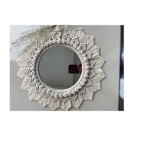 Design élégant fait à la main miroir mural macramé tenture murale autres fleurs et plantes décoratives - Product Image 1