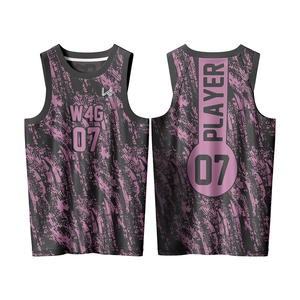 Ensemble de maillot de basket-ball réversible personnalisé pour hommes adultes, imprimé, sans manches, respirant, séchage rapide, évacuation de l'humidité, nouveaux designs personnalisés - Product Image 4