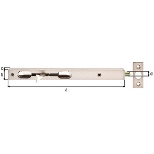 Perno Tubular para Borde de Puerta y Ventana de 220 mm, Acero Plateado, con Placa de Protección GAH - Product Image 1