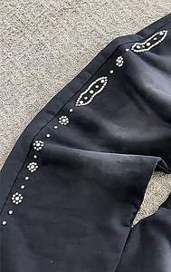 Pantalon délavé à l'acide surdimensionné personnalisé pour hommes Pantalon de survêtement baggy à jambes larges en strass pour hommes - Product Image 3