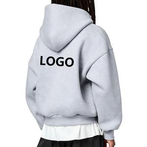 Pull à capuche unisexe en coton crocheté de haute qualité, style vintage, pour l'automne, avec logo personnalisé, coupe oversize, épais, pour hommes, vente en gros - Product Image 4