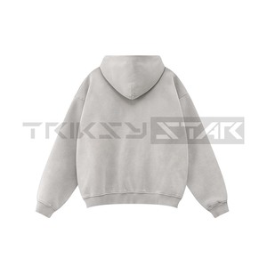 Sudadera con Capucha de Algodón 100% Lavada al Ácido con Efecto Desgastado, Moda Otoñal, para Hombre, Talla Grande, Hombros Caídos, Lisa, Impresión Digital Personalizada OEM - Product Image 4