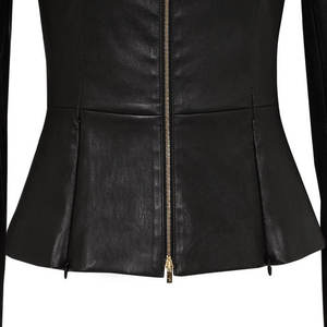 Chaqueta de cuero genuino para mujer de estilo callejero, diseño personalizado duradero con cremallera, chaquetas de invierno para mujer - Product Image 6