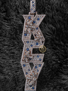 Pendentif personnalisé en argent 925 avec lettre et diamant de laboratoire VVS VS Clarity, bijoux hip-hop pour rappeur, charme en alphabet glacé, cadeau - Product Image 2