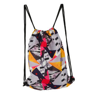 DANZY SPORTS <b>Drawstring</b> <b>Backpack</b> Tropical Print Polyester Casual Sports Bag Lightweight Softback Design Zipper Pocket <b>Backpack</b> - Product Image 4