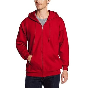 Sweat à capuche zippé en molleton 100% coton pour homme, hiver, surdimensionné, logo brodé personnalisé OEM/ODM - Product Image 1