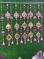 Lot de 10 Lotus Latkan Suspendus Toran Traditionnel Pooja Room Décoration de la Maison pour Diwali Mariages et Festivals